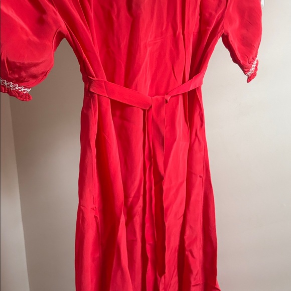 J CREW RED SMOCKED MIDI DRESS- 00P NWT - Picture 6 of 8